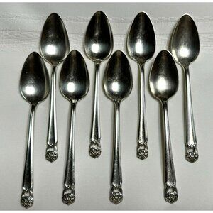 Set Of 8 Vintage 1847 Rogers Bros Eternally Yours Silver Plated Teaspoons